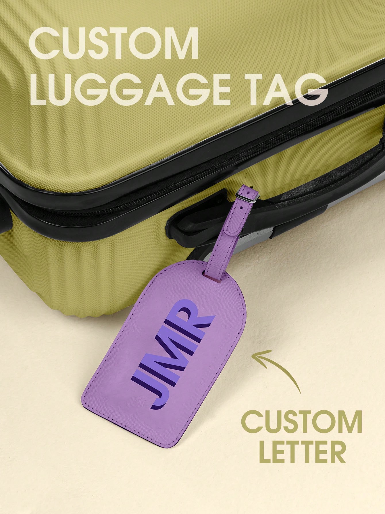 Wedding Packaging - Étiquette de bagage personnalisée avec initiale,