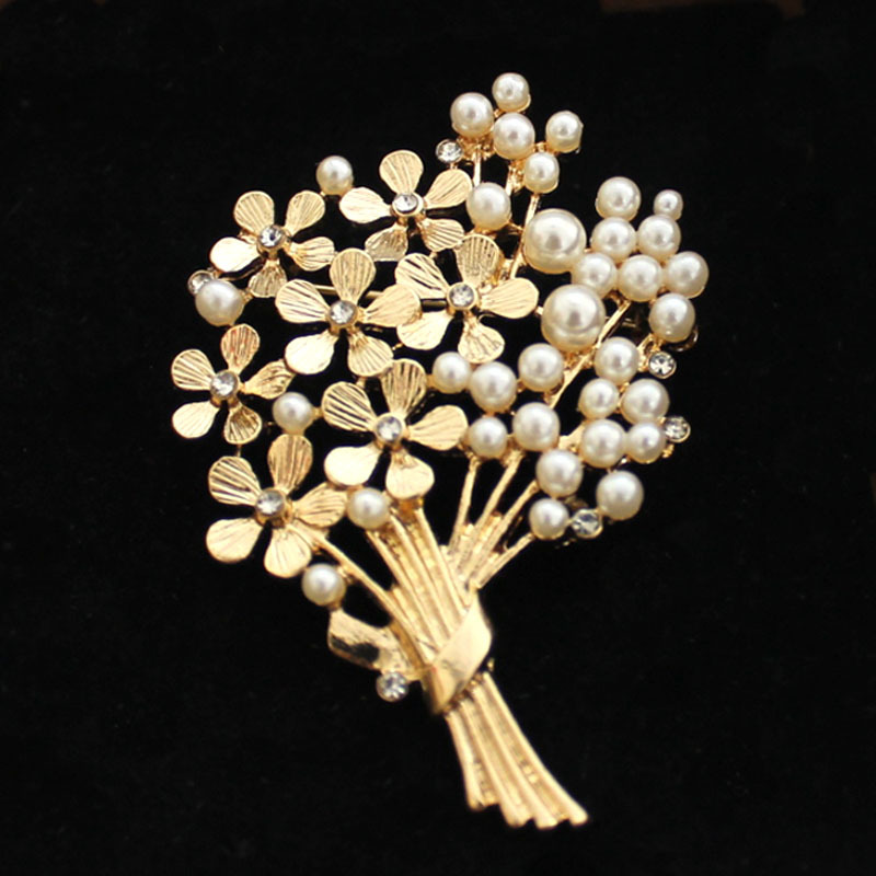 Suit Supply Wedding Party - Dames délicat Bouquet perle broche mignon