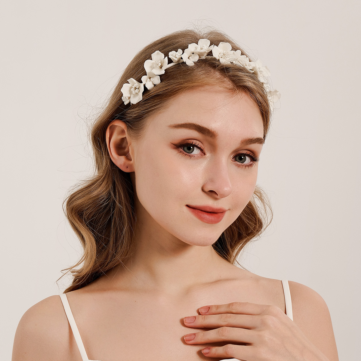 Wedding Arch Flower - Efily mariée fleur blanche cheveux cerceau