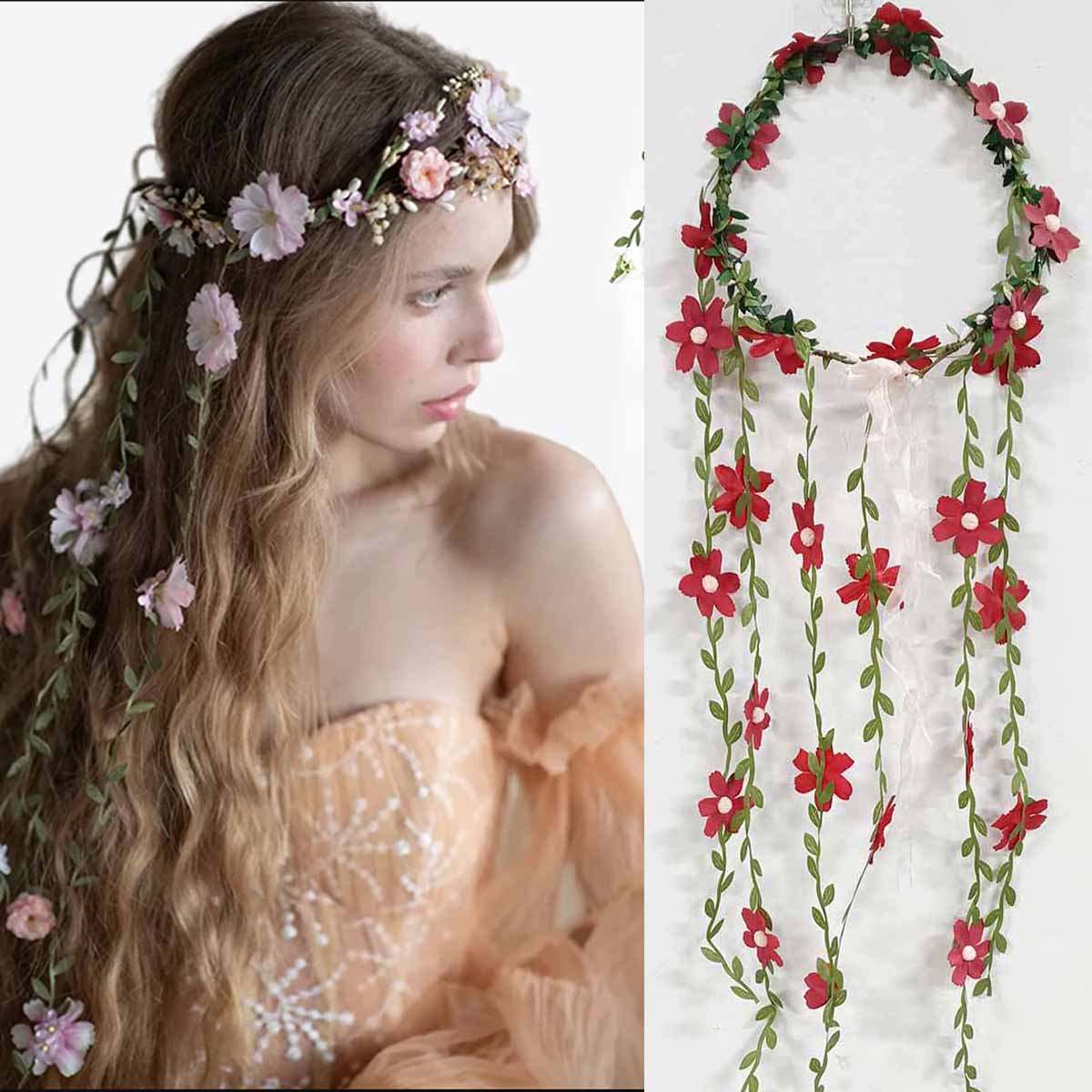 Wedding Arch Flower - Bohème rotin fleur vignes couronne bandeau