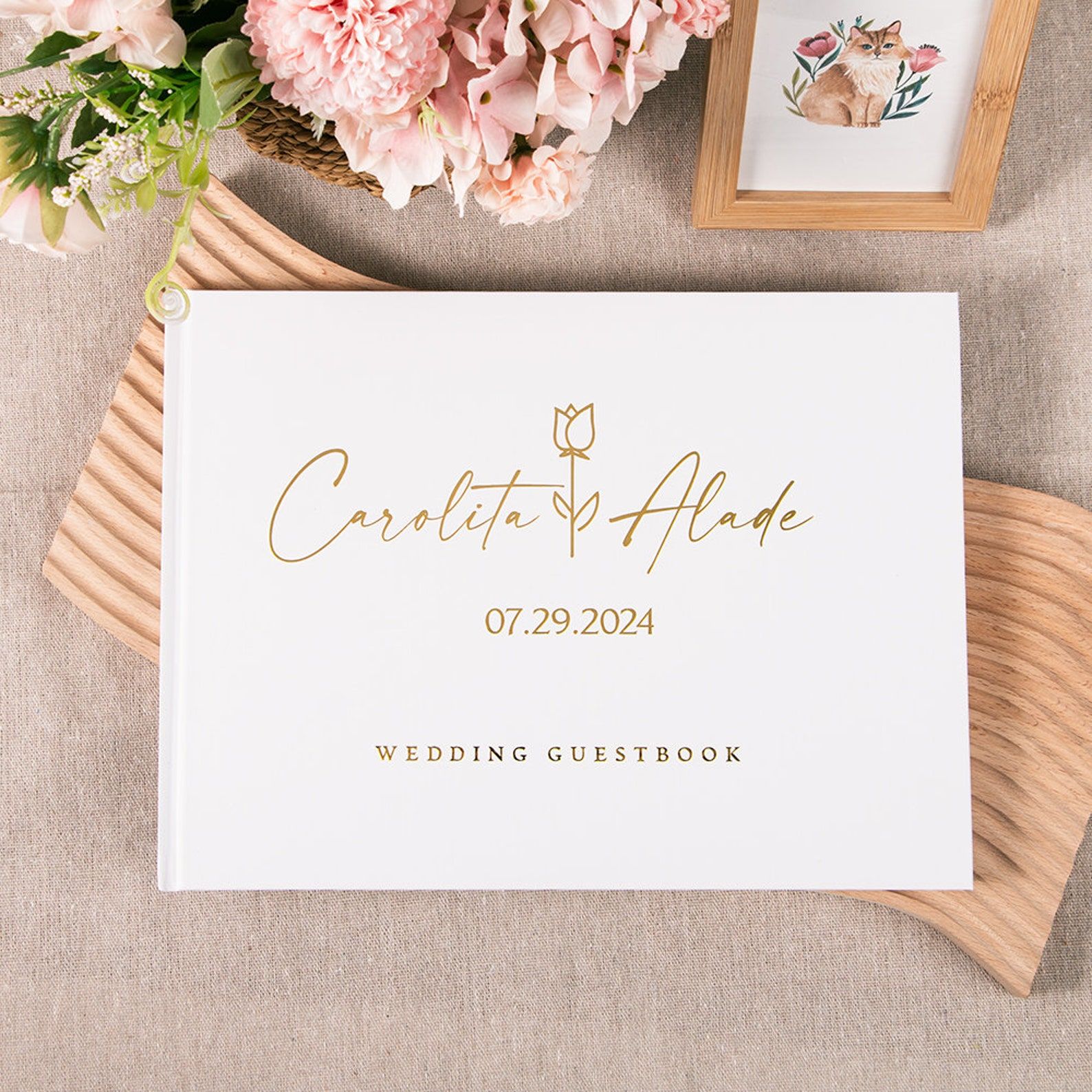 Personalized Guest Book - Livre d'or de mariage personnalisé, livre