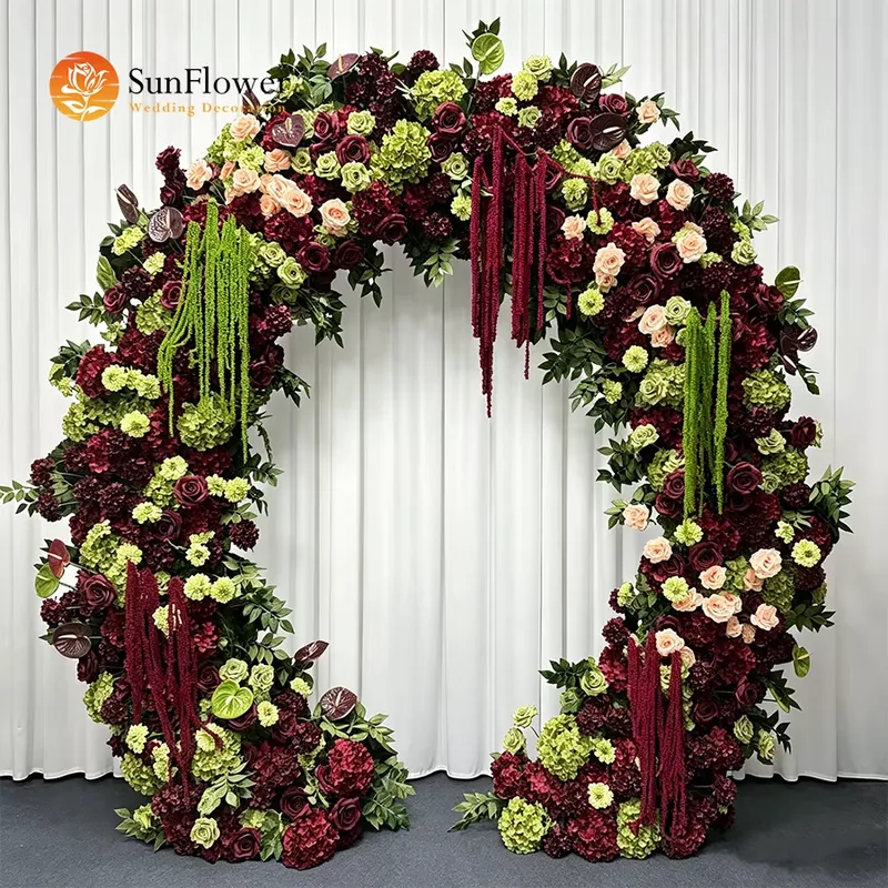 Guirlande de fleurs bordeaux e - Wedding Arch Flower avis et prix